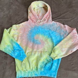 Exist Peace Tie Dye Hoodie Gently Pre-owned.  Size Small, Marble/Pastel Colors
